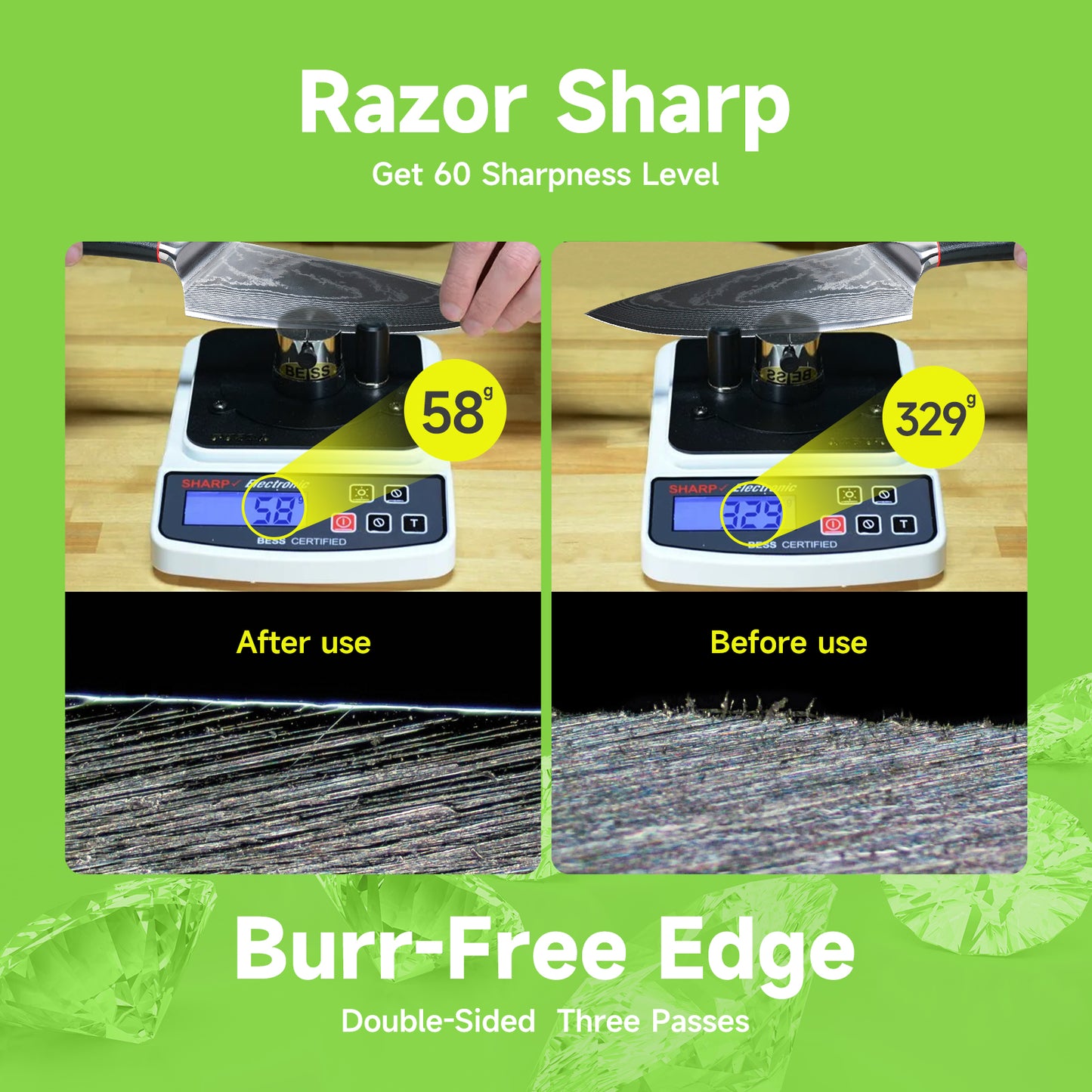 cheefarcuut leather strop for knife sharpening preload with diamond polishing compounds,double sided genuine cowhide,Knife Sharpening Strop,Knife Stropping Block 15.7''x3.1''