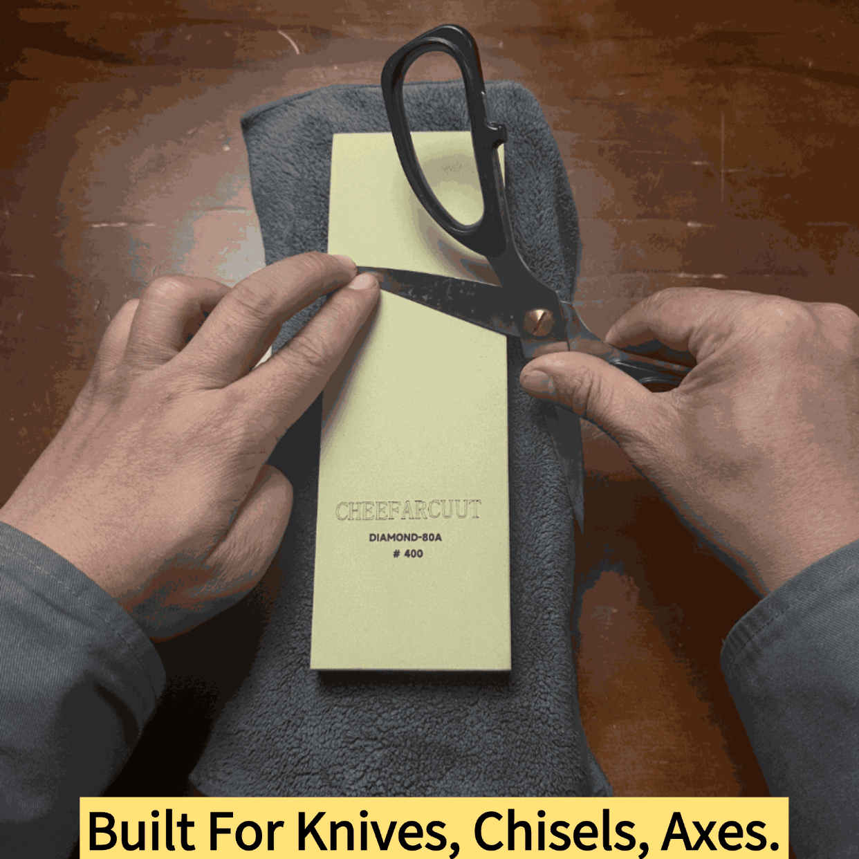 Cheefarcuut Vitrified Diamond Sharpening Stone – 400 Grit, Fast Cutting for Super Steels like ZDP189 & S90V