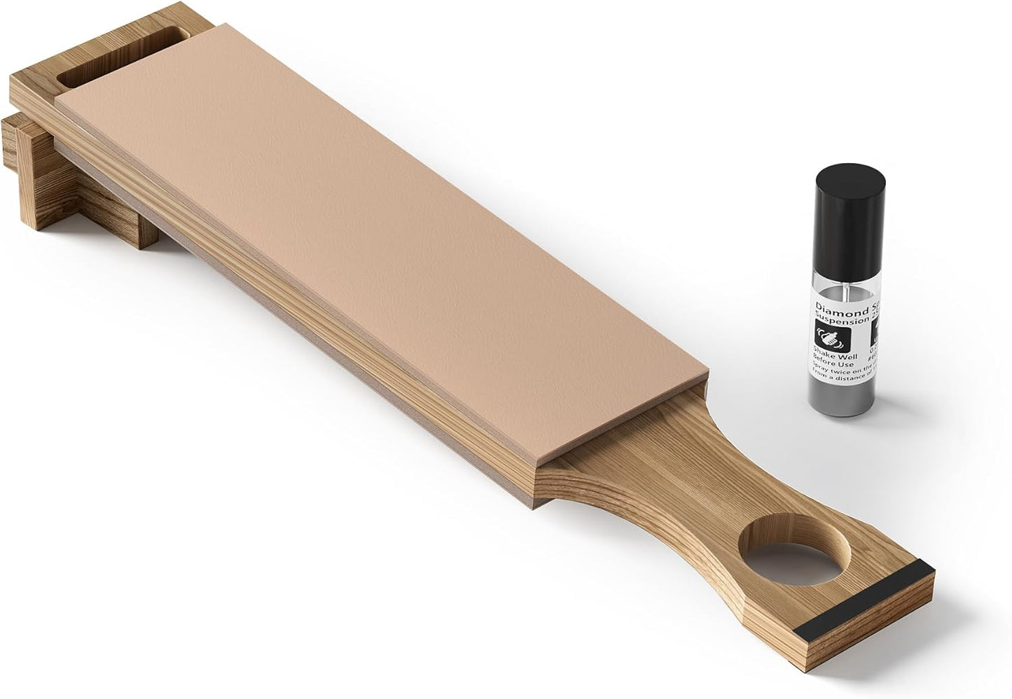 cheefarcuut leather strop for knife sharpening preload with diamond polishing compounds,double sided genuine cowhide,Knife Sharpening Strop,Knife Stropping Block 15.7''x3.1''