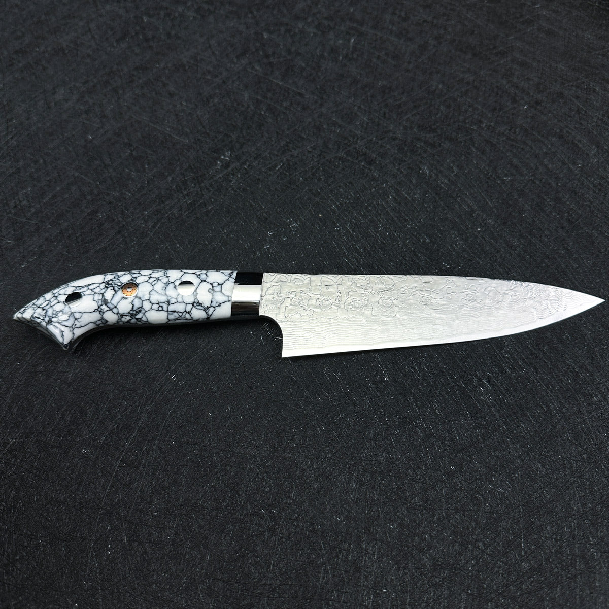 Japanese Takeshi Saji petty knife 130mm R2/SG2 powder steel Mirror damascus knife