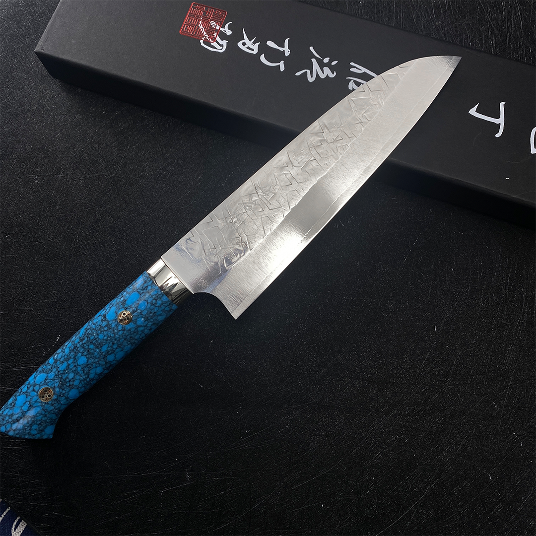 Japanese kitchen knife 180mm santoku kinfe Takeshi Saji cooking knife SRS13 powder steel sharp knife