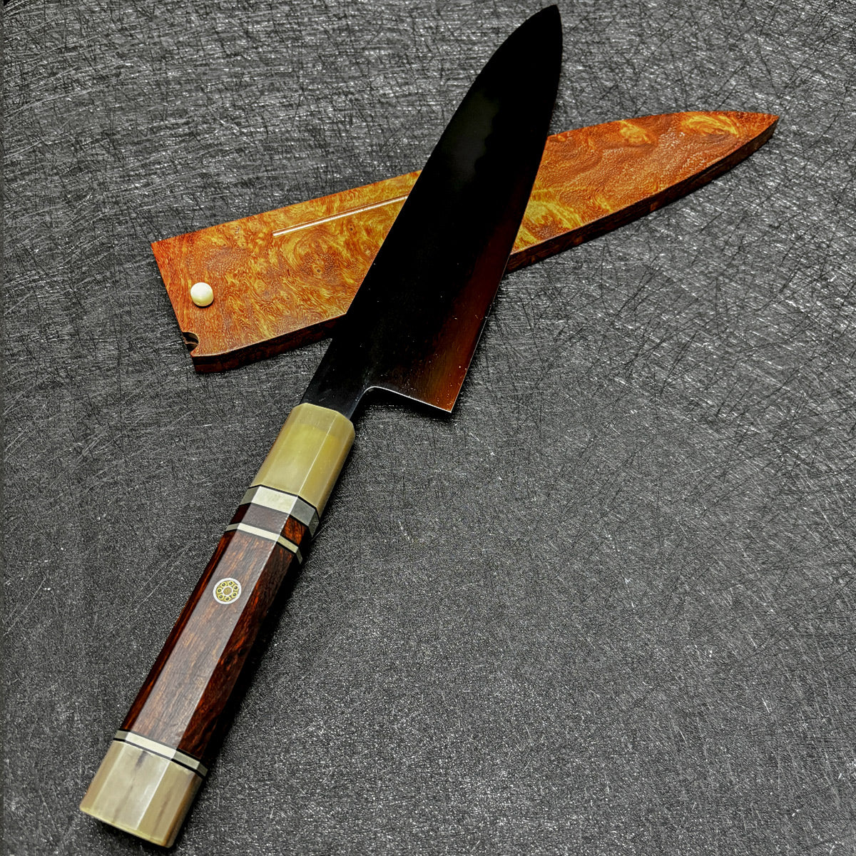 Japanese honyaki 240 gyuto knife Yoshikazu Ikeda chef knife Japanese kitchen knife