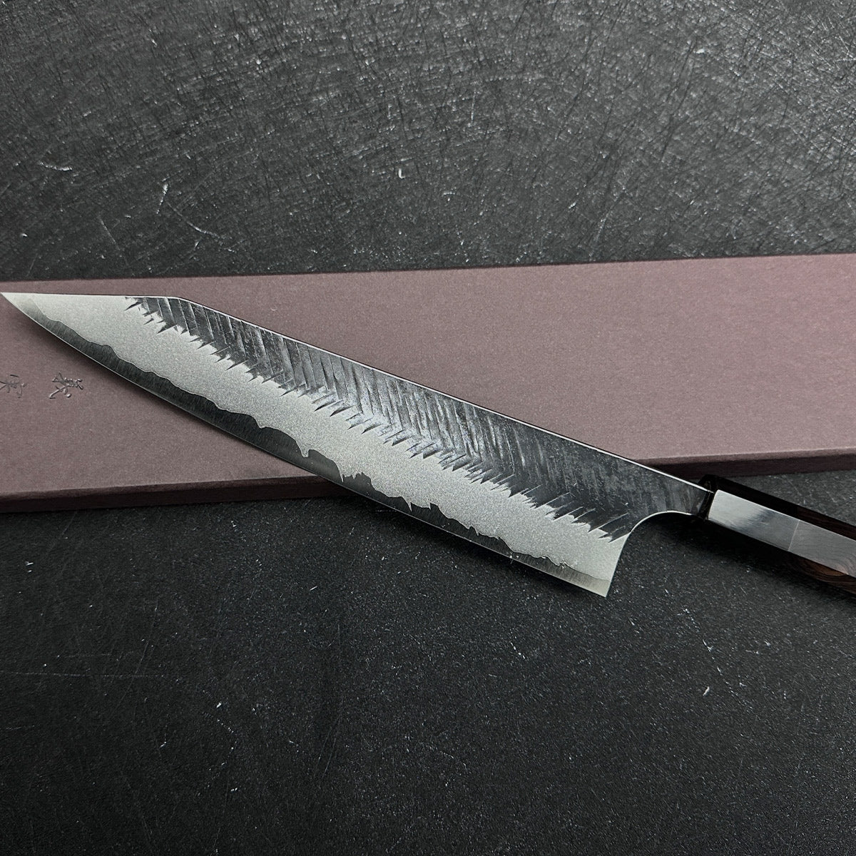 Japanese 210mm Kiritsuke gyuto knife Yoshimi Kato handmade AS steel Tsuchime finished kitchen knife