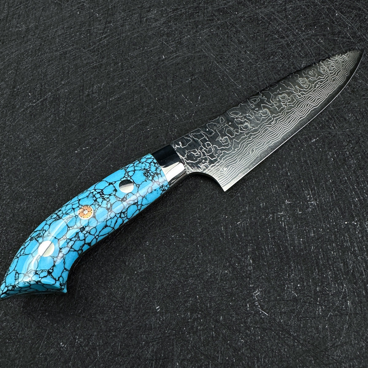 Japanese Takeshi Saji petty knife 130mm R2/SG2 powder steel Mirror damascus knife