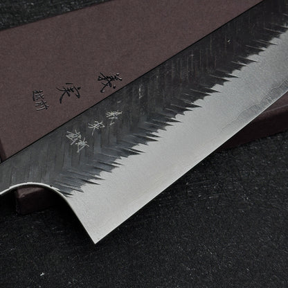 Japanese 210mm Kiritsuke gyuto knife Yoshimi Kato handmade AS steel Tsuchime finished kitchen knife