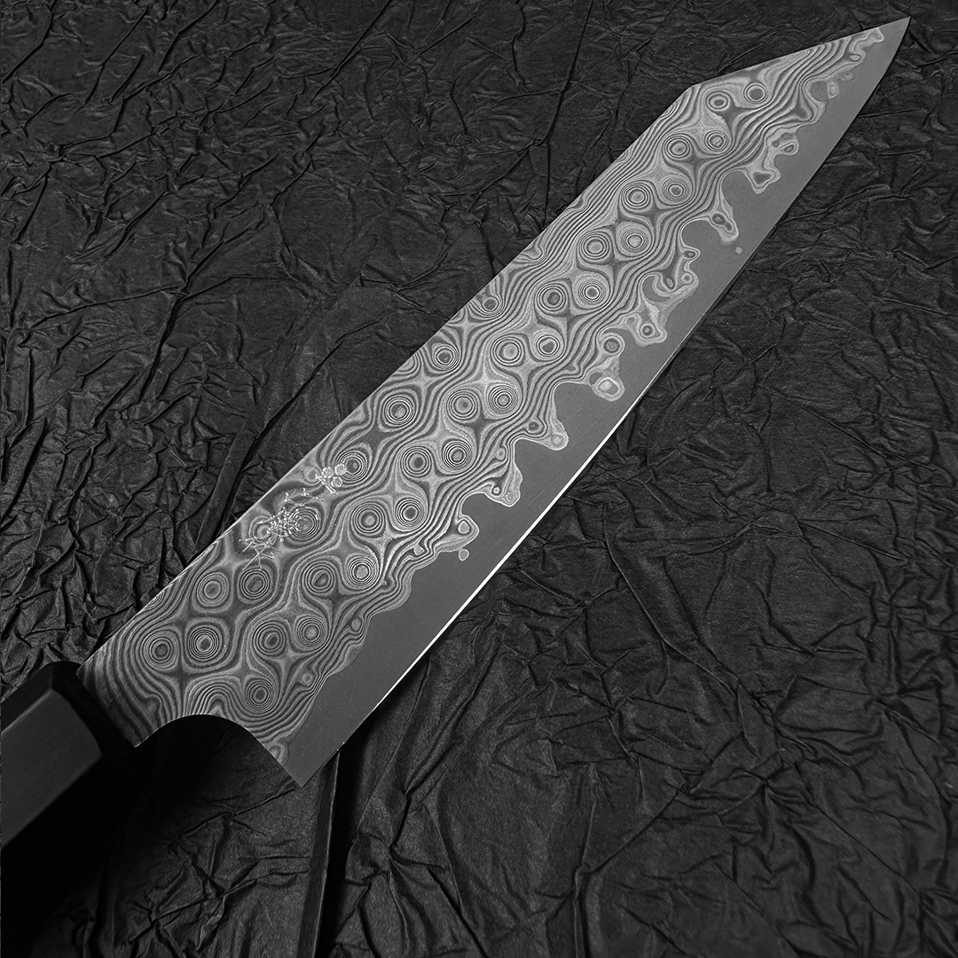 japanese kitchen knife 150mm petty knife Nigara Raindrop pattern Damascus R2 steel