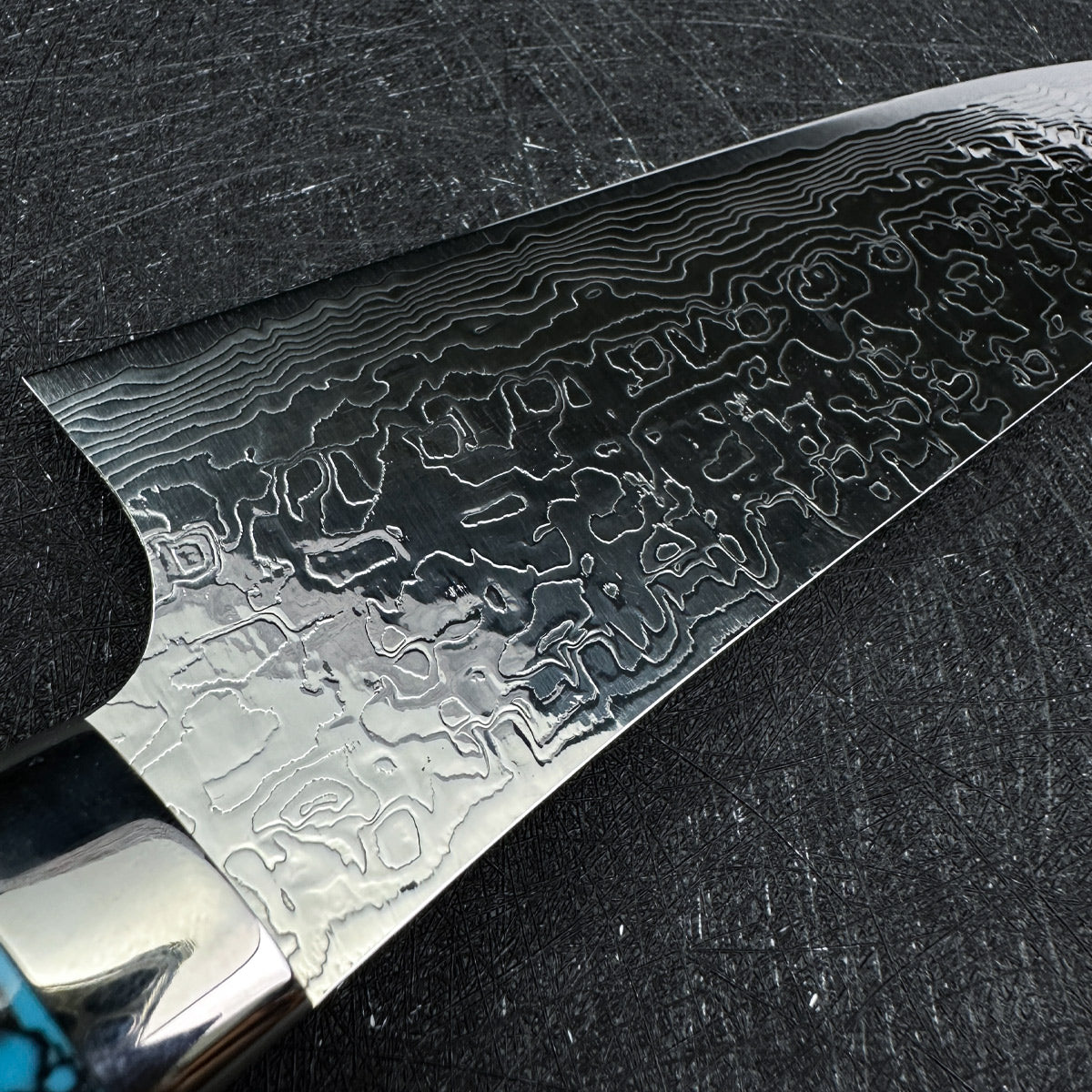 Japanese Takeshi Saji Santoku knife 180mm R2/SG2 powder steel Mirror damascus knife