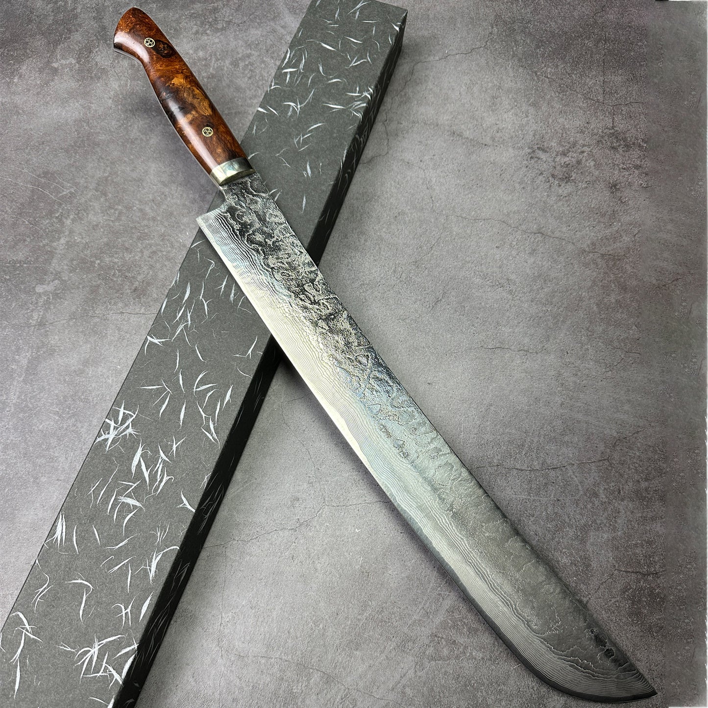 390mm Japanese Takeshi Saji Chef's Sakimaru-Slicer(Sujihiki) 390mm R2 Diamond Finish Damascus DHM