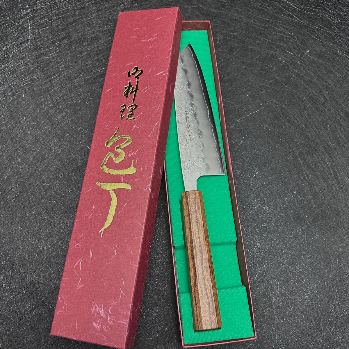 Japanese 165mm santoku kinfe Yoshihiro Ginsan steel nashiji kitchen knife