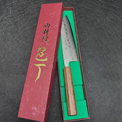 Japanese 165mm santoku kinfe Yoshihiro Ginsan steel nashiji kitchen knife