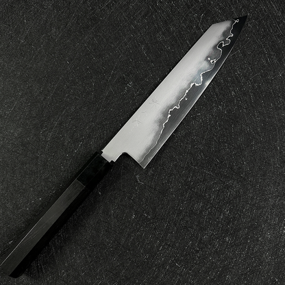 Japanese K-tip Gyuto 210mm  Tetsujin & Naohito Myojin  Ginsan steel  Migaki Ebony Handle