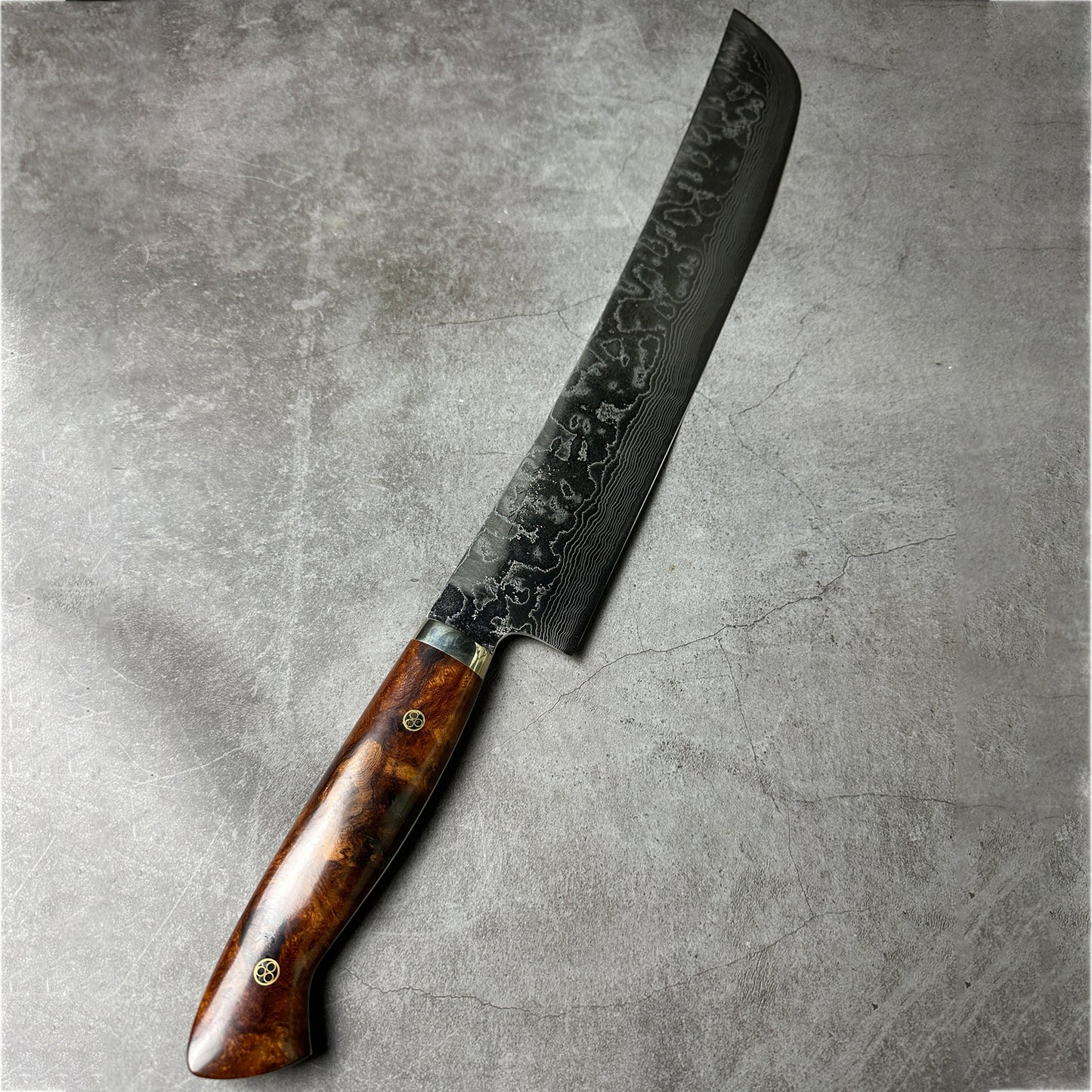 390mm Japanese Takeshi Saji Chef's Sakimaru-Slicer(Sujihiki) 390mm R2 Diamond Finish Damascus DHM