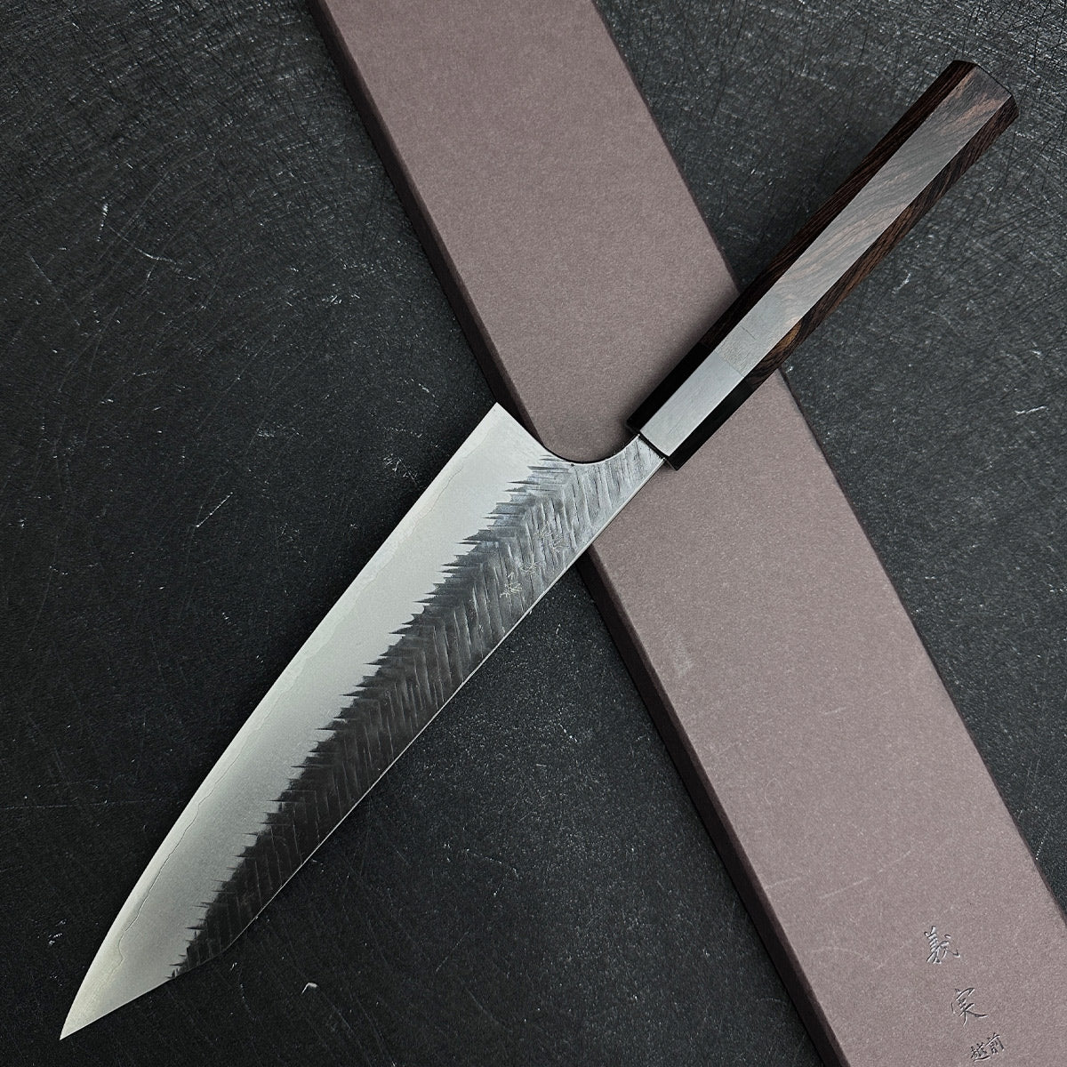 Japanese 210mm Kiritsuke gyuto knife Yoshimi Kato handmade AS steel Tsuchime finished kitchen knife