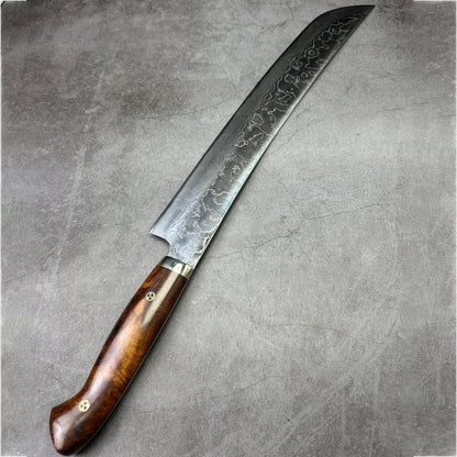 390mm Japanese Takeshi Saji Chef's Sakimaru-Slicer(Sujihiki) 390mm R2 Diamond Finish Damascus DHM