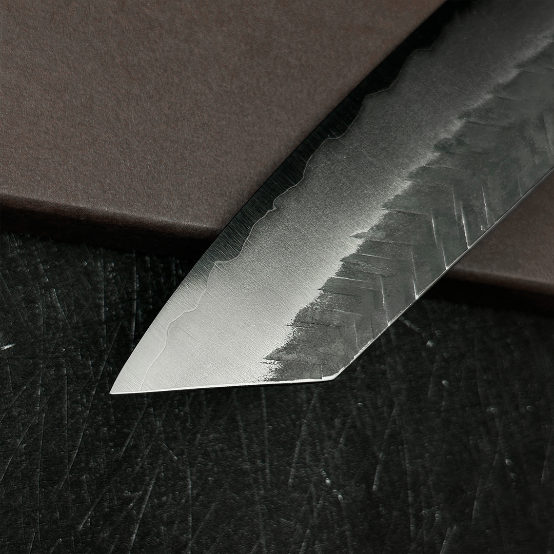Japanese 170mm bunka knife Yoshimi Kato handmade AS steel Tsuchime finished kitchen knife