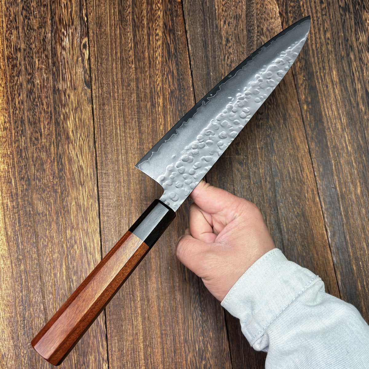 Stainless Steel gyuto knife 9 inch blade length kitchen knife with saya High Carbon Stainless Steel 3 Layer 9CR18MOV Tsuchime finished KUROUCHI(Black)  chef's gyuto knife Sushi Knife for Home Kitchen & Restaurant