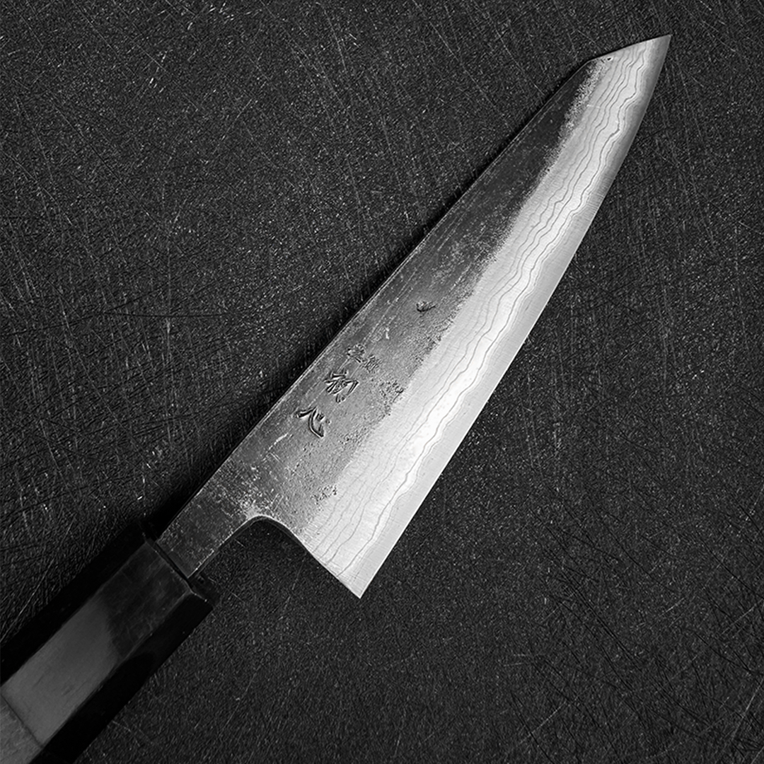 Japanese Hatsukokoro  honesuki  150mm Kumokage Blue #2 carbon steel Kurouchi Damascus yakitori knife