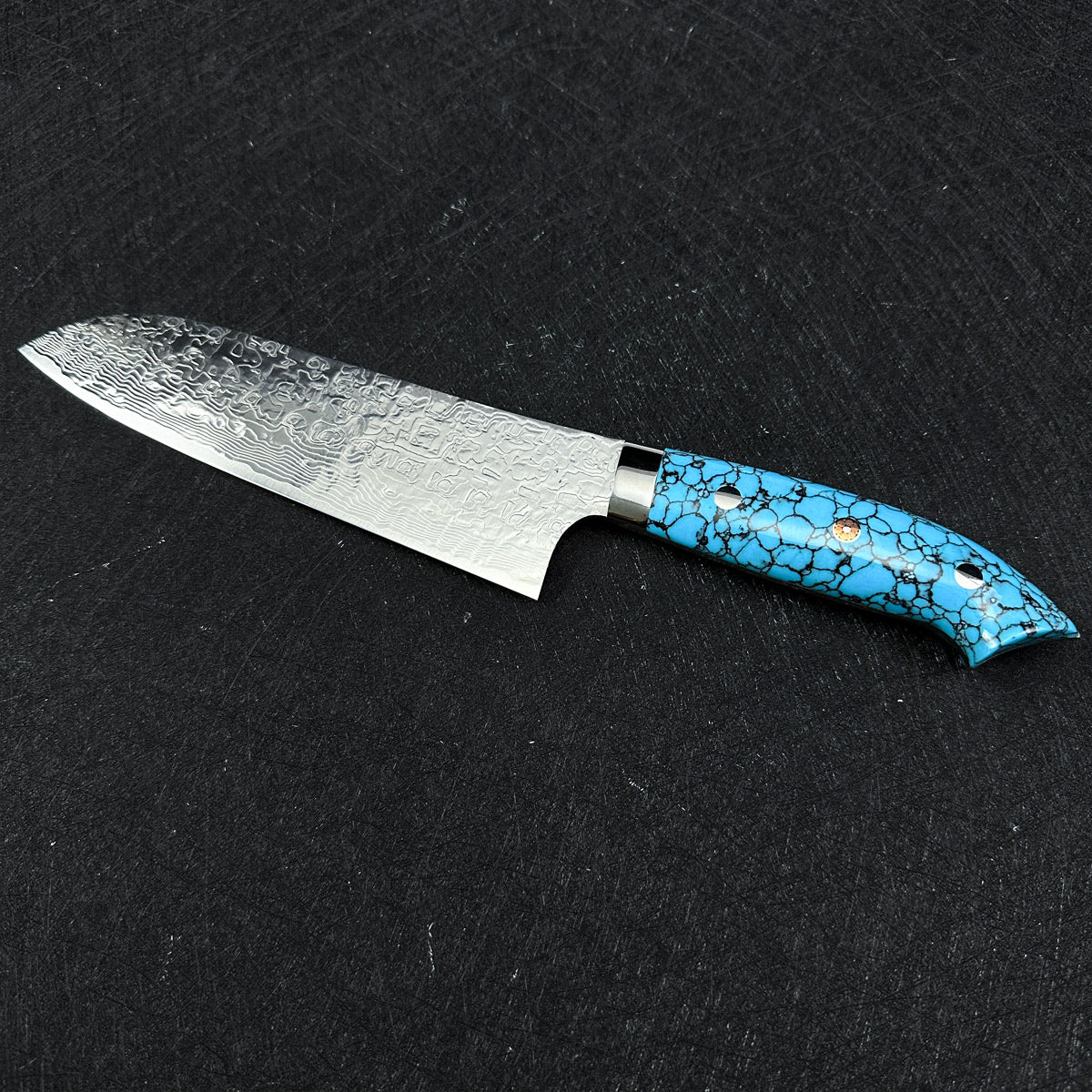 Japanese Takeshi Saji Santoku knife 180mm R2/SG2 powder steel Mirror damascus knife