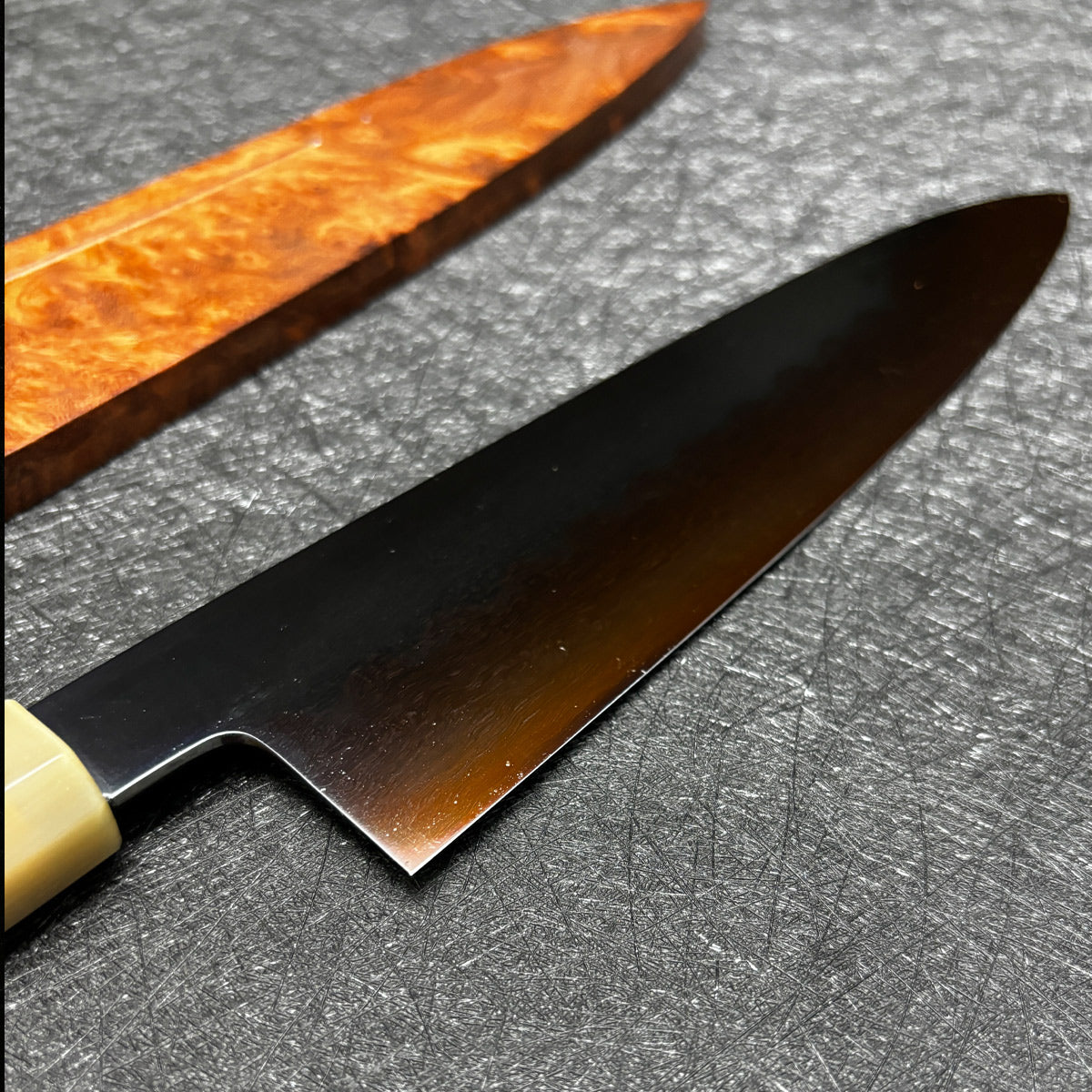 Japanese honyaki 240 gyuto knife Yoshikazu Ikeda chef knife Japanese kitchen knife