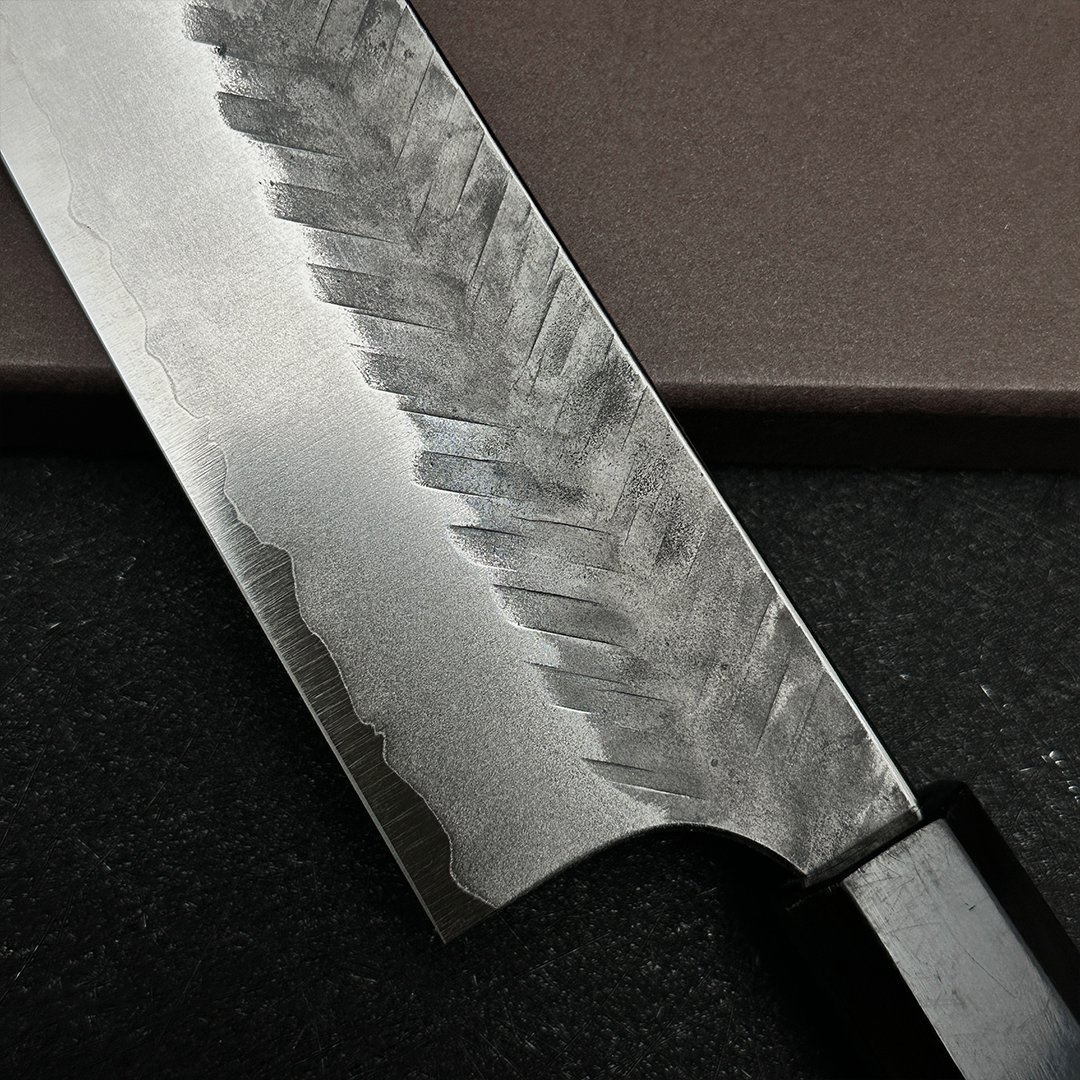 Japanese 170mm bunka knife Yoshimi Kato handmade AS steel Tsuchime finished kitchen knife