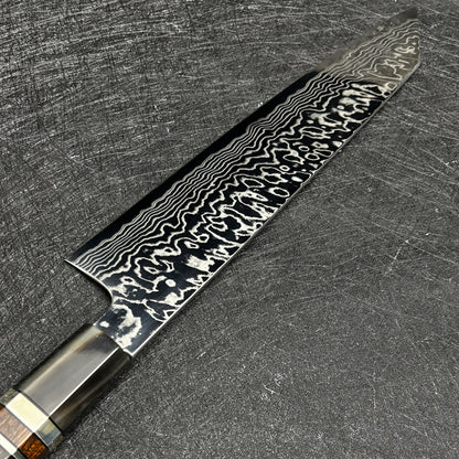 japanese chef knife 240mm kitchen knife Hatsukokoro kiritsuke gyuto damascus cooking knife FAXR2 powder  steel
