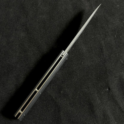 Japanese-origin Takeshi Saji Folding Knife: Damascus SG2 Powdered Steel, Handcrafted, G10 Handle.