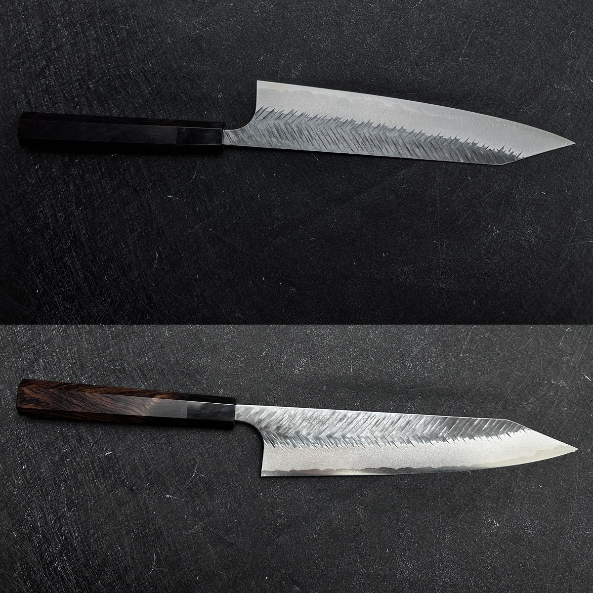 Japanese 210mm Kiritsuke gyuto knife Yoshimi Kato handmade AS steel Tsuchime finished kitchen knife