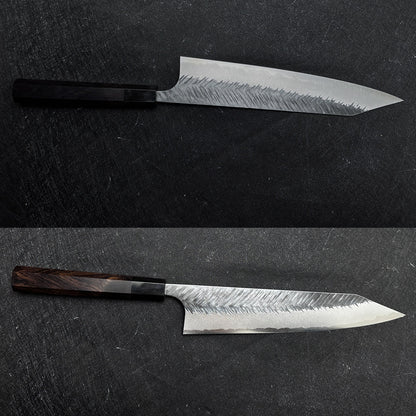 Japanese 210mm Kiritsuke gyuto knife Yoshimi Kato handmade AS steel Tsuchime finished kitchen knife