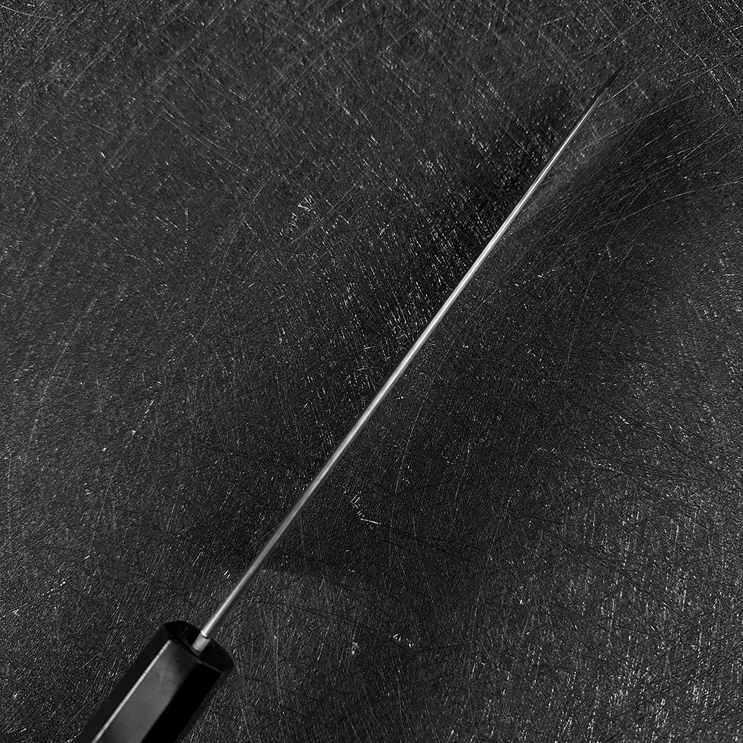 Japanese K-tip Gyuto 210mm  Tetsujin & Naohito Myojin  Ginsan steel  Migaki Ebony Handle