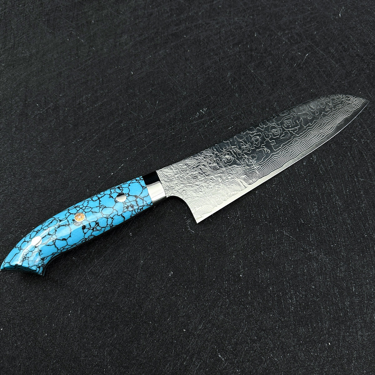 Japanese Takeshi Saji Santoku knife 180mm R2/SG2 powder steel Mirror damascus knife