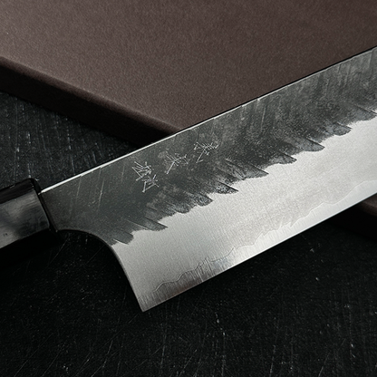 Japanese 170mm bunka knife Yoshimi Kato handmade AS steel Tsuchime finished kitchen knife