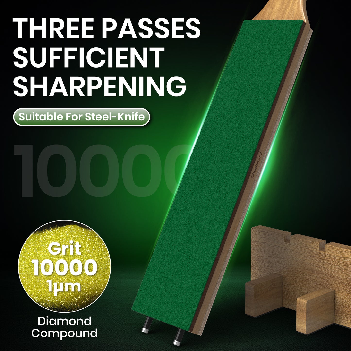 cheefarcuut leather strop kit,double sided genuine cowhide with diamond polishing compounds,Knife Sharpening Strop 13.97''x2.36''