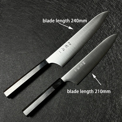 japan-origin  Hatsukokoro chef knife 210/240mm gyutoknife  stainless steel clad with super blue steel   sujihiki Bunka  knife