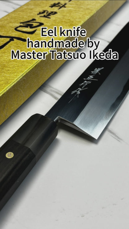 Japanese Tatsuo Ikeda eel knife 240mm mirror finished blue steel 2#  Single edged