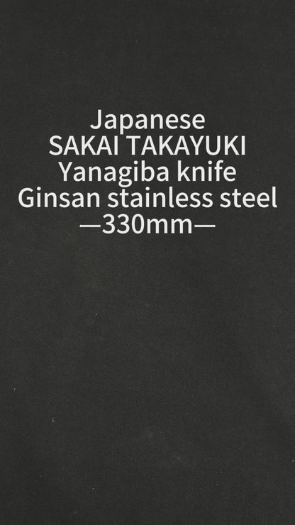 Japanese sashimi kitchen chef's knife Yanagiba knife Ginsan or Silver paper [Gingami] No.3 Stainless Steel sakai takayuki sushi knife
