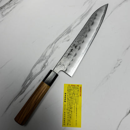 Japanese SAKAI TAKAYUKI Tsuchime gyuto knife 210mm Silver paper [Gingami] No.3 Stainless Steel kitchen knife Blade Edge : Double edged (50/50 balanced, available for both left and right-handed)